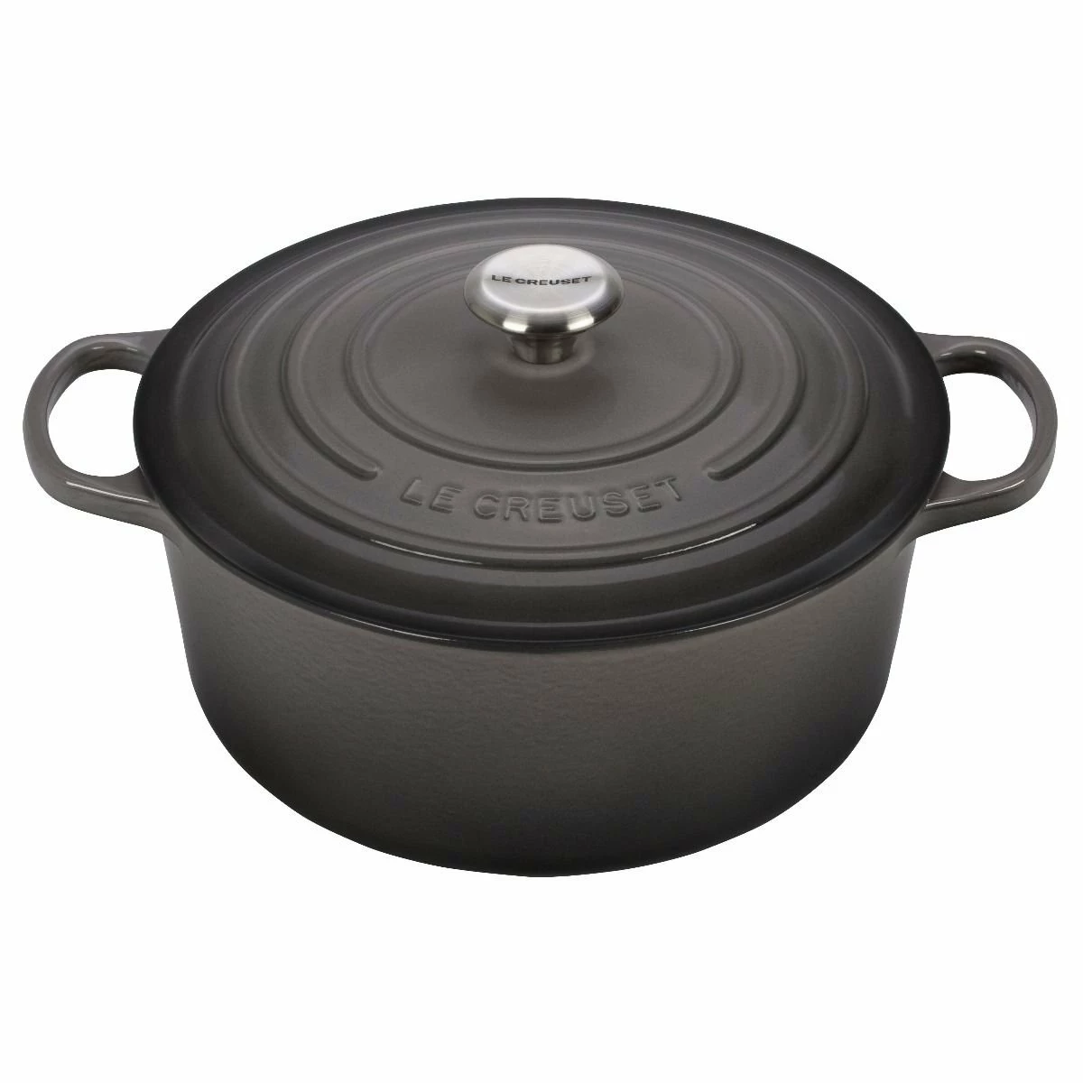 Le Creuset 7.25 Qt. Round Signature Dutch Oven With Stainless Steel Knob | Oyster Grey 3 Le Creuset 7.25 Qt. Round Signature Dutch Oven With Stainless Steel Knob | Oyster Grey