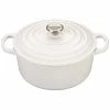 Le Creuset 3.5 Qt. Round Signature Dutch Oven With Stainless Steel Knob | White 1 Le Creuset 3.5 Qt. Round Signature Dutch Oven With Stainless Steel Knob | White -Cuisinart Sales Shop rs8272 ls2501 2216ss lpr