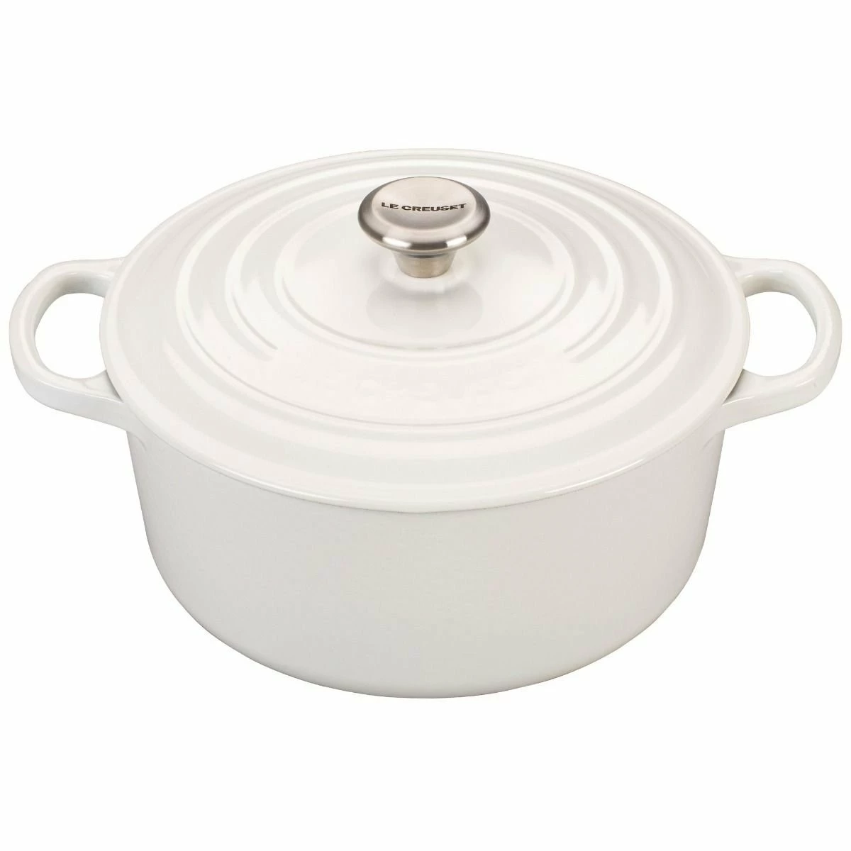 Le Creuset 3.5 Qt. Round Signature Dutch Oven With Stainless Steel Knob | White 3 Le Creuset 3.5 Qt. Round Signature Dutch Oven With Stainless Steel Knob | White