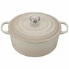 Le Creuset 7.25 Qt. Round Signature Dutch Oven With Stainless Steel Knob | Meringue White -Cuisinart Sales Shop rs9083 ls2501 28716ss 1