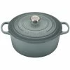 Le Creuset 7.25 Qt. Round Signature Dutch Oven With Stainless Steel Knob | Sea Salt -Cuisinart Sales Shop rs9084 ls2501 28717ss