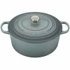 Le Creuset 9 Qt. Round Signature Dutch Oven With Stainless Steel Knob | Sea Salt -Cuisinart Sales Shop rs9086 ls2501 30717ss