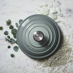 Le Creuset 5.5 Qt. Round Signature Dutch Oven With Stainless Steel Knob | Sea Salt -Cuisinart Sales Shop rs9189 spring 2019 seasaltabstractlid 1196