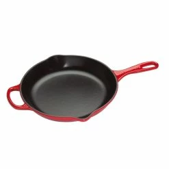 Le Creuset 10-Piece Signature Cookware Set With Stainless Steel Knobs | Cerise/Cherry Red -Cuisinart Sales Shop skillet 1