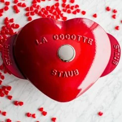 Staub 1.75 Qt. Heart Cocotte/Dutch Oven | Cherry Red -Cuisinart Sales Shop staub heart cocottes 1