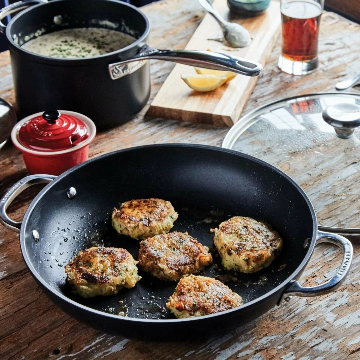 Le Creuset 4 Qt. Shallow Casserole/Braiser With Glass Lid | Toughened Nonstick Pro 7 Le Creuset 4 Qt. Shallow Casserole/Braiser With Glass Lid | Toughened Nonstick Pro - Image 5