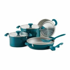 Rachael Ray 8-Piece Enameled Stacking Cookware Set | Teal Shimmer -Cuisinart Sales Shop teal10