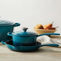 Le Creuset 9" Signature Enameled Cast Iron Skillet | Deep Teal -Cuisinart Sales Shop teal2 1