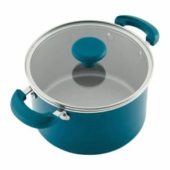 Rachael Ray 8-Piece Enameled Stacking Cookware Set | Teal Shimmer -Cuisinart Sales Shop teal8