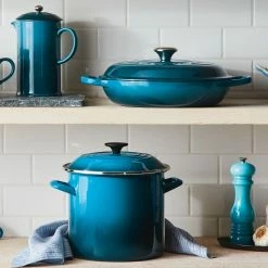 Le Creuset 5 Qt. Signature Braiser With Stainless Steel Knob | Deep Teal -Cuisinart Sales Shop teal 1